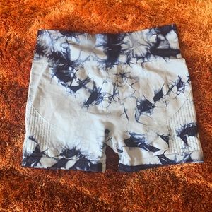 Blue Tie Dye Athletic Shorts